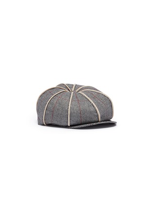 Main View - Click To Enlarge - MAISON MICHEL - 'Titi' houndstooth check plaid messenger boy cap