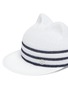 Detail View - Click To Enlarge - MAISON MICHEL - 'Jamie' stripe mariniere straw cat ear cap