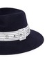 Detail View - Click To Enlarge - MAISON MICHEL - 'Virginie' stripe belt rabbit furfelt fedora hat