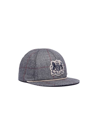 Main View - Click To Enlarge - MAISON MICHEL - 'Nick' crest appliqué houndstooth baseball cap