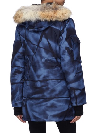 Back View - Click To Enlarge - CANADA GOOSE - 'Expedition' abstract camouflage print coyote fur hooded down parka