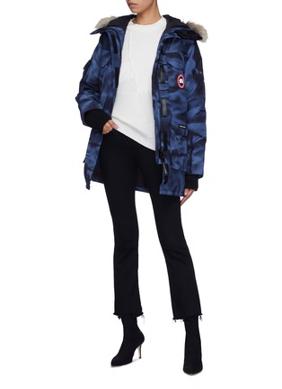 Figure View - Click To Enlarge - CANADA GOOSE - 'Expedition' abstract camouflage print coyote fur hooded down parka
