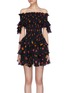 CAROLINE CONSTAS - 'Kennie' floral print ruffle off-shoulder silk dress