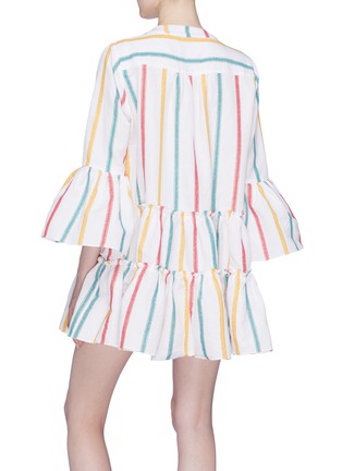 Back View - Click To Enlarge - CAROLINE CONSTAS - 'Lyssa' stripe flared tiered mini dress