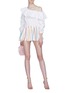 Figure View - Click To Enlarge - CAROLINE CONSTAS - Stripe flared shorts