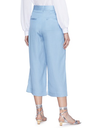Back View - Click To Enlarge - TIBI - Pleated chambray culottes