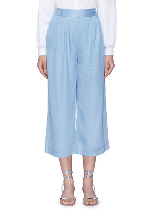 Main View - Click To Enlarge - TIBI - Pleated chambray culottes
