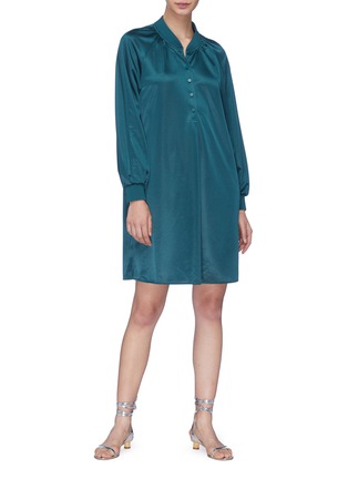 Figure View - Click To Enlarge - TIBI - Raglan sleeve piqué dress
