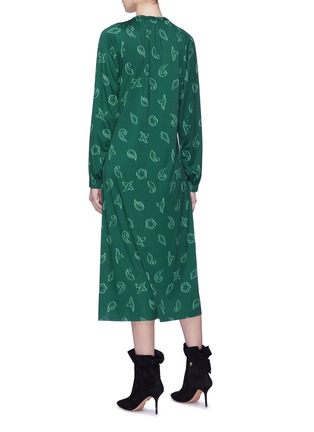 Back View - Click To Enlarge - TIBI - 'Remi' leaf print ruched dress