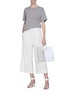 Figure View - Click To Enlarge - TIBI - 'Mora' stripe outseam suiting culottes