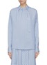 Main View - Click To Enlarge - TIBI - Buckled mock neck stripe top