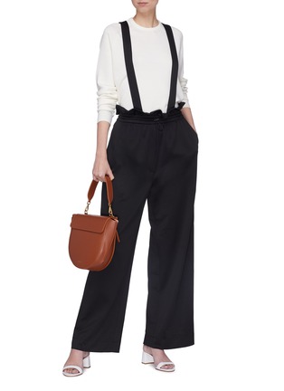 Figure View - Click To Enlarge - TIBI - Suspender drawcord paperbag pants