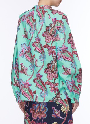 Back View - Click To Enlarge - TIBI - Paisley print ruched mock neck top