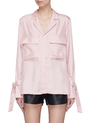 Main View - Click To Enlarge - TIBI - Buckled cuff epaulette notched lapel shirt jacket
