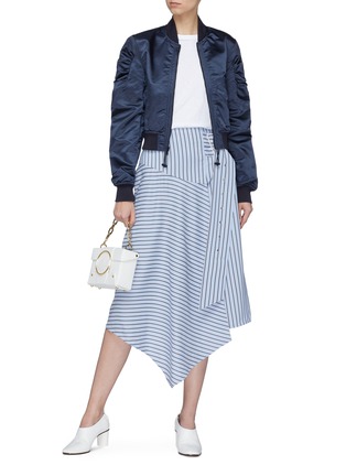 Figure View - Click To Enlarge - TIBI - Ruched cropped bomber jacket