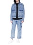 Figure View - Click To Enlarge - FENG CHEN WANG - Horse textured print denim jacket