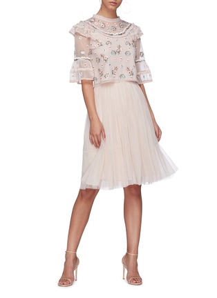 Figure View - Click To Enlarge - NEEDLE & THREAD - 'Dotted' tulle midi skirt