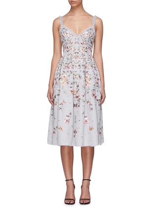 Main View - Click To Enlarge - NEEDLE & THREAD - Butterfly rose embroidered dress