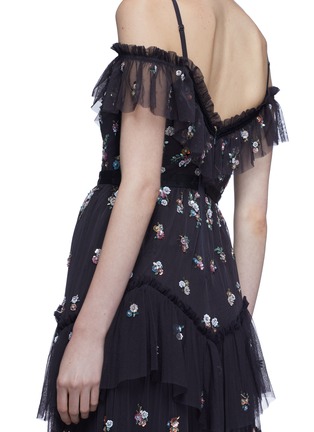 Detail View - Click To Enlarge - NEEDLE & THREAD - 'Lustre' floral embellished tiered off-shoulder gown