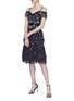 Figure View - Click To Enlarge - NEEDLE & THREAD - 'Lustre' floral embellished tiered off-shoulder dress