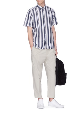 Figure View - Click To Enlarge - THEORY - 'Irving' stripe cotton-linen shirt