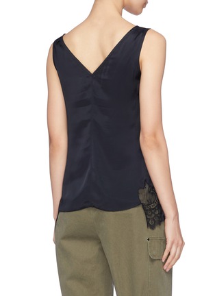 Back View - Click To Enlarge - HELMUT LANG - Asymmetric lace panel slip top