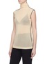 Front View - Click To Enlarge - HELMUT LANG - Contrast border tulle sleeveless turtleneck top