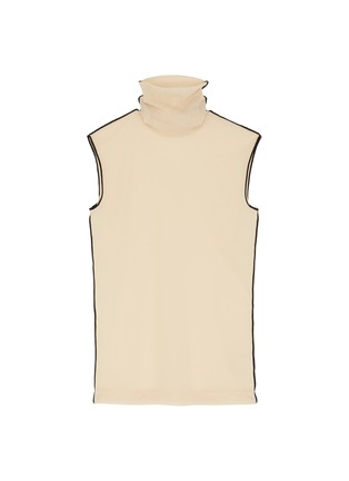 Main View - Click To Enlarge - HELMUT LANG - Contrast border tulle sleeveless turtleneck top