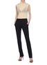 Figure View - Click To Enlarge - HELMUT LANG - Contrast border tulle sleeveless turtleneck top