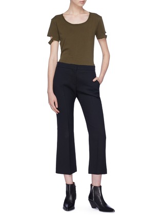 Figure View - Click To Enlarge - HELMUT LANG - Cutout sleeve T-shirt