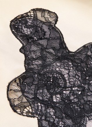 Detail View - Click To Enlarge - HELMUT LANG - Asymmetric lace panel cold shoulder slip dress