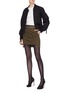 Figure View - Click To Enlarge - HELMUT LANG - Belted patchwork twill military skirt