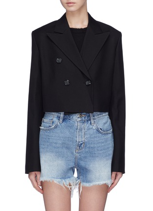 Main View - Click To Enlarge - HELMUT LANG - Cropped double breasted blazer