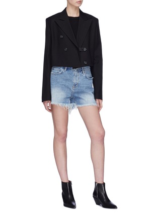 Figure View - Click To Enlarge - HELMUT LANG - Cropped double breasted blazer