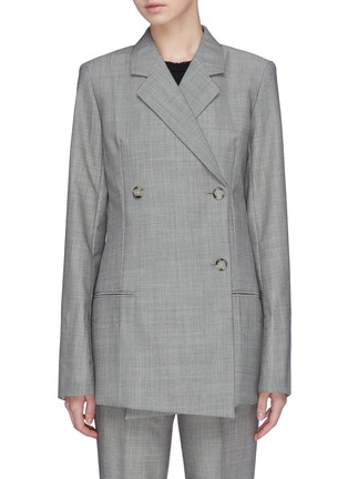 Main View - Click To Enlarge - HELMUT LANG - Double breasted virgin wool-mohair blazer