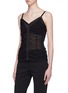 Front View - Click To Enlarge - HELMUT LANG - Ruched mesh camisole top