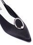 Detail View - Click To Enlarge - YUUL YIE - Faux pearl metal ring satin slingback pumps