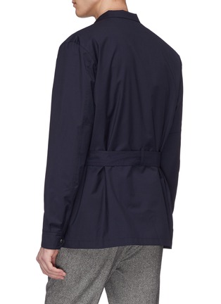 Back View - Click To Enlarge - PAUL SMITH - Belted Loro Piana® wool shirt jacket