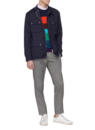 Figure View - Click To Enlarge - PAUL SMITH - Belted Loro Piana® wool shirt jacket