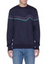 Main View - Click To Enlarge - PS PAUL SMITH - Geometric stripe embroidered sweatshirt