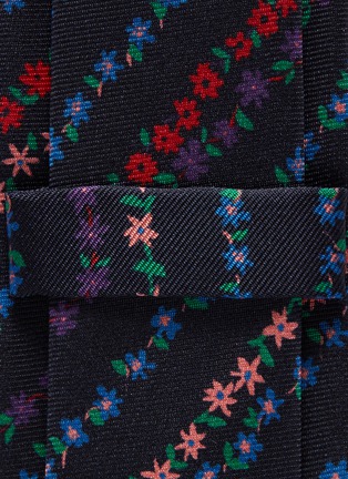Detail View - Click To Enlarge - PAUL SMITH - Floral stripe silk repp tie
