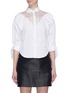 Main View - Click To Enlarge - OPENING CEREMONY - Tie puffed sleeve lace yoke shirt