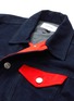  - CURRENT/ELLIOTT - 'The Collin' contrast chest pocket cropped denim jacket