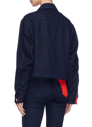 Back View - Click To Enlarge - CURRENT/ELLIOTT - 'The Collin' contrast chest pocket cropped denim jacket