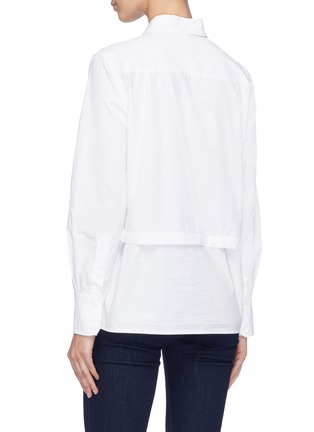 Back View - Click To Enlarge - CURRENT/ELLIOTT - 'The Edie' detachable hem slogan embroidered shirt