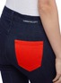 Detail View - Click To Enlarge - CURRENT/ELLIOTT - 'The Ultra High Waist' contrast pocket skinny jeans