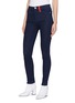 Front View - Click To Enlarge - CURRENT/ELLIOTT - 'The Ultra High Waist' contrast pocket skinny jeans