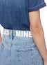 Detail View - Click To Enlarge - CURRENT/ELLIOTT - 'The His' slogan print cut off denim shorts
