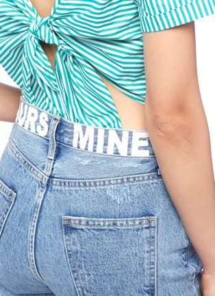 Detail View - Click To Enlarge - CURRENT/ELLIOTT - 'The Vintage' slogan print cropped jeans