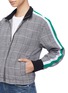 Detail View - Click To Enlarge - CURRENT/ELLIOTT - 'The Dassen' stripe sleeve check plaid linen jacket